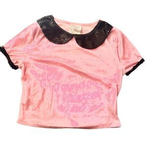 50’s Style Pink Velvet Top. Size M